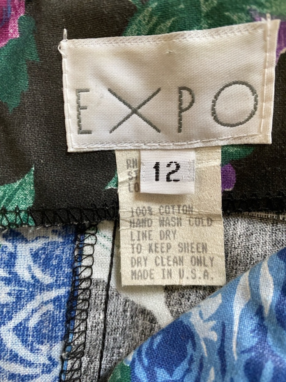 Vintage Expo Black Floral Off-Shoulder Dress with Puffed Sleeves - Picture 14 of 15